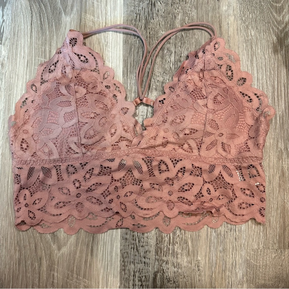 Love Tree Lace Bralette in Dusty Rose